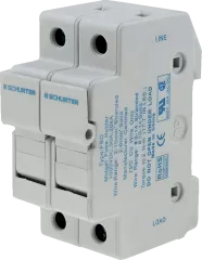 0091.0002 - Sicherungs-Halter für 2 zyldrische Sicherungen 10.3x38mm auf DIN-Schiene