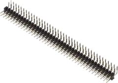 WSL080MZW - Stiftleiste 80pin abgewinkelt 90° zweireihig verzinnt selektiv vergoldet RM=2,54