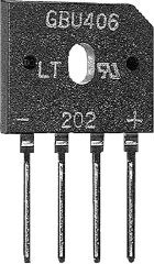 GBU406 - Flachbrücke 800V 4A 5/5mm